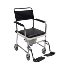 Silla Cómodo 3 en 1 de Acero con Ruedas y Descansapies 18" Reactiv