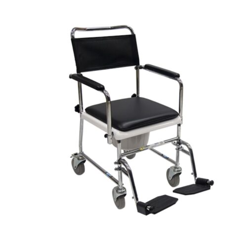 Silla Cómodo 3 en 1 de Acero con Ruedas y Descansapies 18" Reactiv