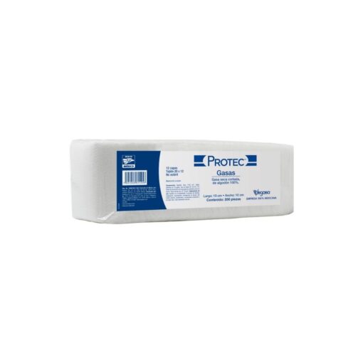 Gasa No Estéril 10 x 10 cm Protec Paquete con 200 Piezas