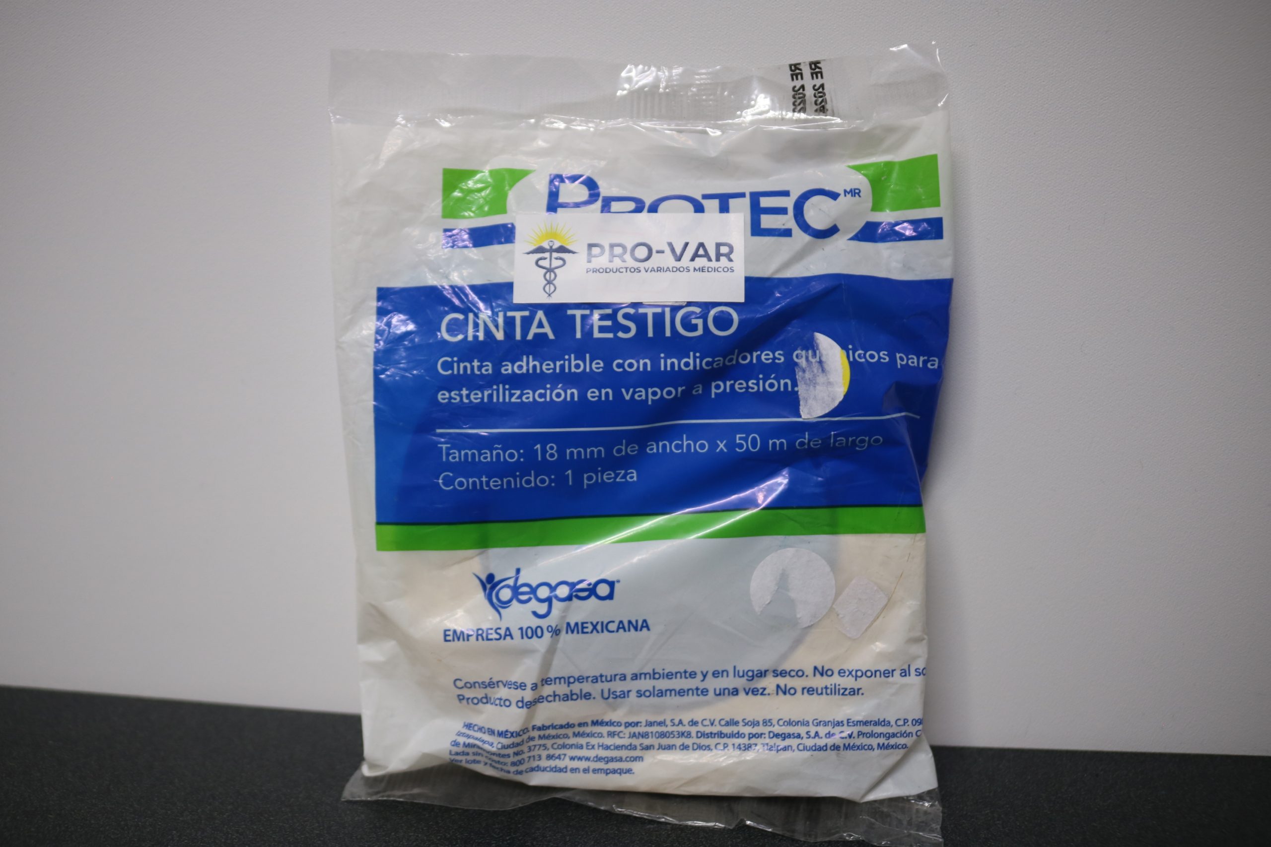 Cinta Testigo para Esterilización a Vapor 18mm x 50m